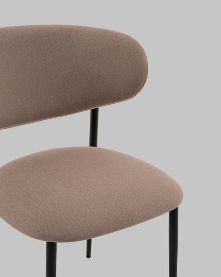 Стул Килиан велюр бежевый. черные ножки