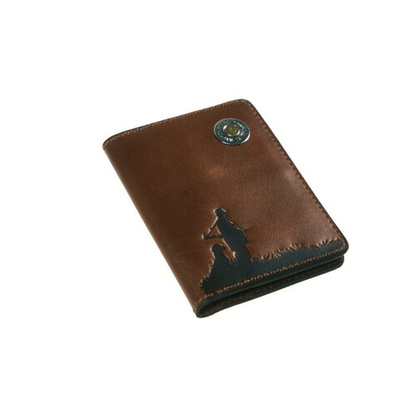 Обложка для автомобильных документов (Коричневый, Охотник с собакой)