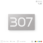 Номер на дверь 307, табличка на дверь для офиса, квартиры, кабинета, аудитории, склада, серая 120х70 мм, Айдентика Технолоджи