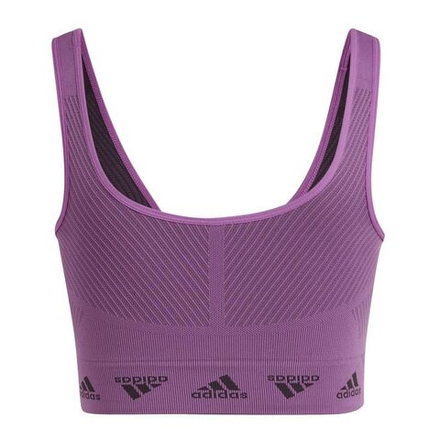 Теннисный бюстгальтер Adidas Aeroknit Bra - semi pulse lilac/carbon