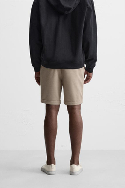 ZARA КОМФОРТНЫЕ ШОРТЫ-БЕРМУДЫ, ПЕСОЧНЫЙ