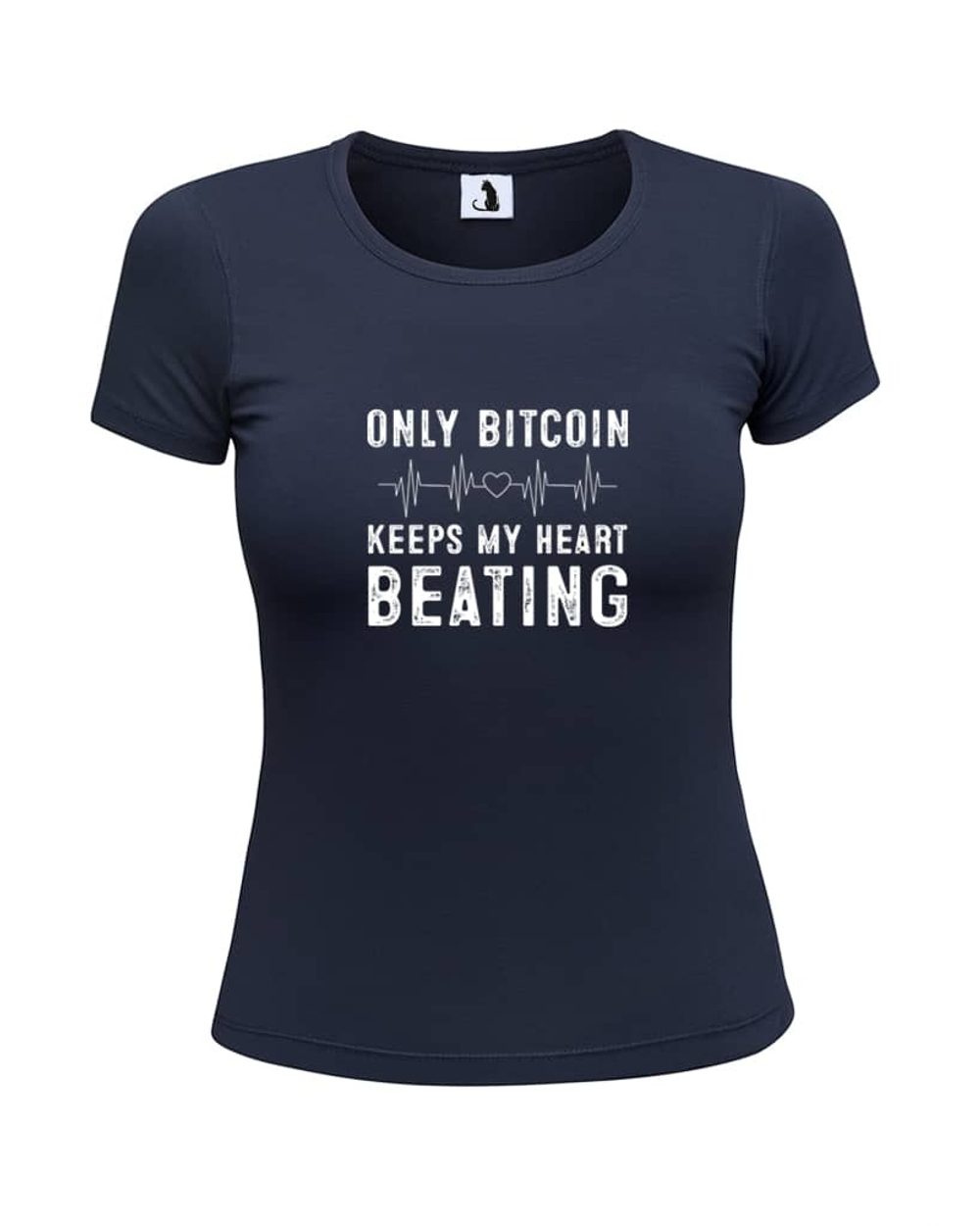 Футболка Only Bitcoin женская приталенная темно-синяя