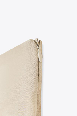 ZARA ЮБКА МИДИ ИЗ КОМБИНИРОВАННОЙ ТКАНИ С РЕМНЕМ, СВЕТЛО-БЕЖЕВЫЙ