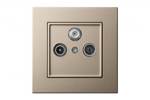 Розетка Телевизионная/Радио/Сателлит Оконечная (TV+R+SAT) Шампань LIREGUS EPSILON