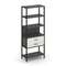 Shelf System Односекционный стеллаж пятиярусный с ящиками SN.STM-512 Антрацит/Дуб Наварра/Металл Чер