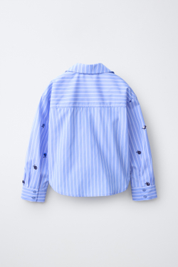 ZARA РУБАШКА С ПАЙЕТКАМИ И ТОП В ПОЛОСКУ, СИНИЙ