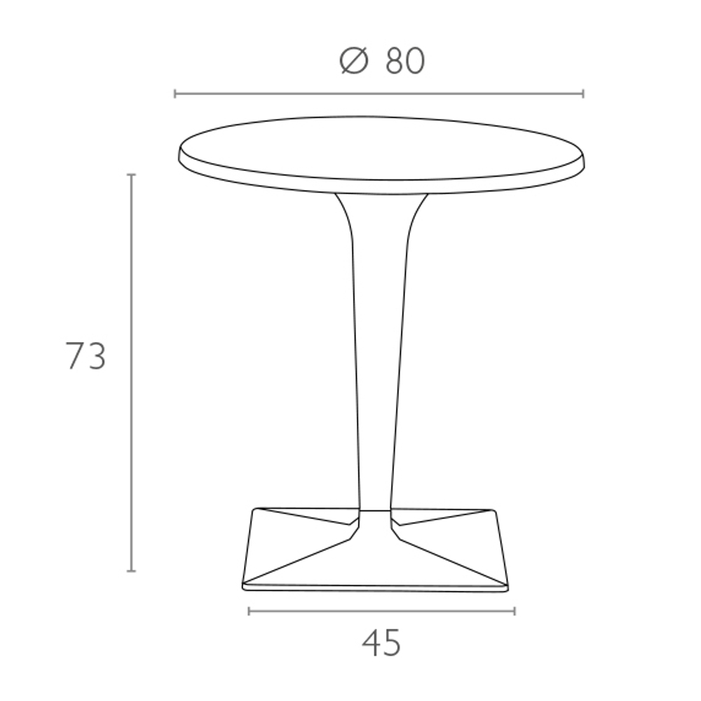 Стол пластиковый Siesta Contract Ice, Ø800х730 мм, черный
