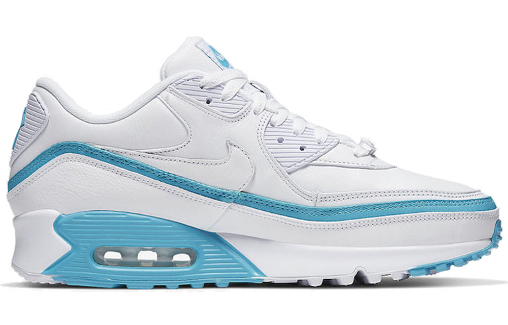 UNDEFEATED x Nike Air Max 90 retro comfortable shock absorption wear-resistant non-slip low-top air cushion casual running shoes for men and women the same style white and blue