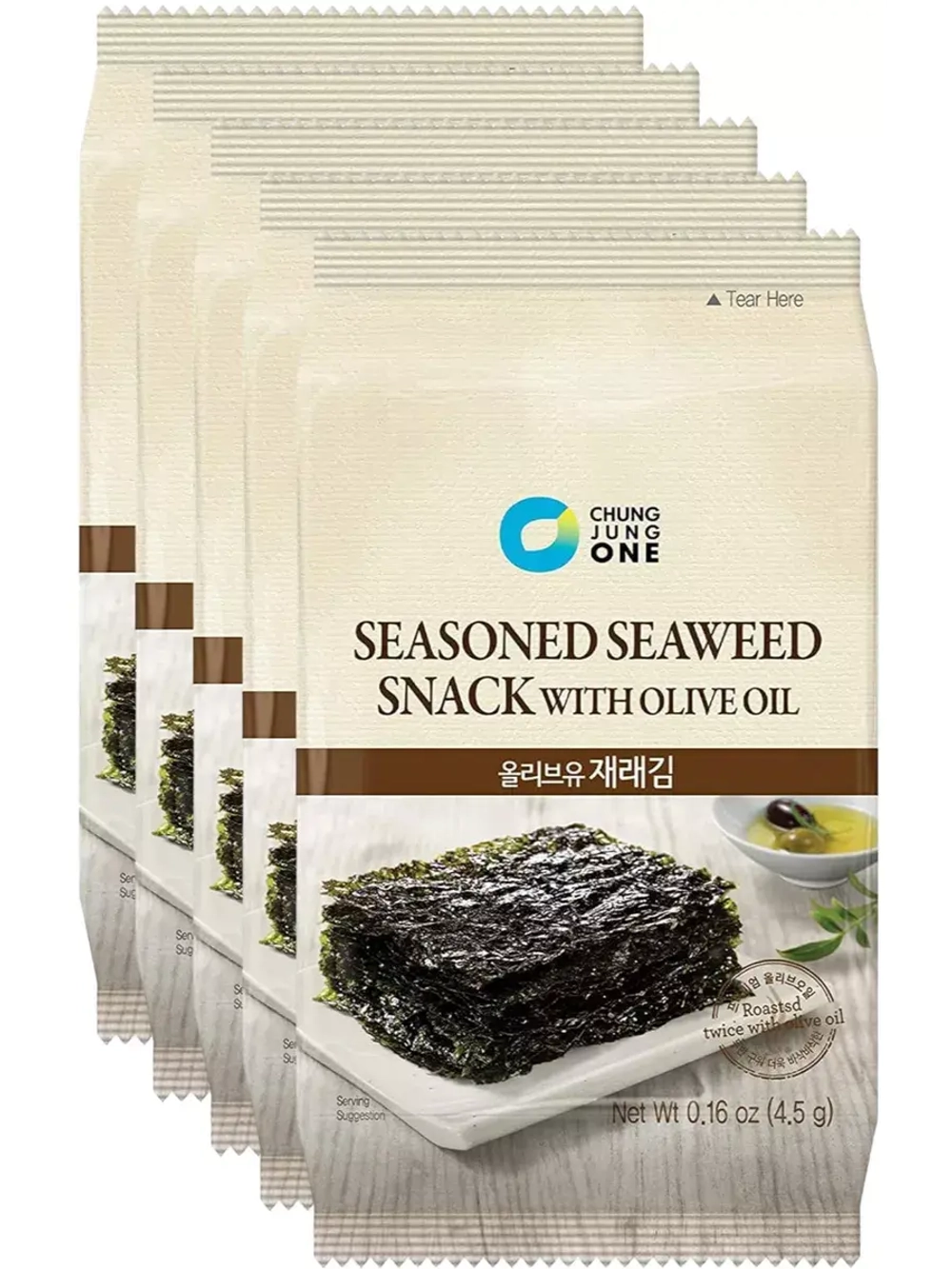 Водоросли морские сушеные с оливковым маслом 4,5 г * 5 шт