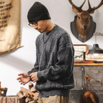 Толстый свитер вязанный мужской зимний Американский ретро 690g тяжелый толстый свитер мужской зимний прилив бренд мужской вязаный свитер мужской осенний зимний свитер