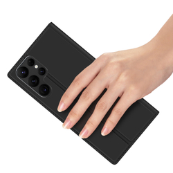 Чехол книжка из PU кожи черного цвета от Dux Ducis для Samsung Galaxy S23 Ultra, серия Skin Pro Series Case