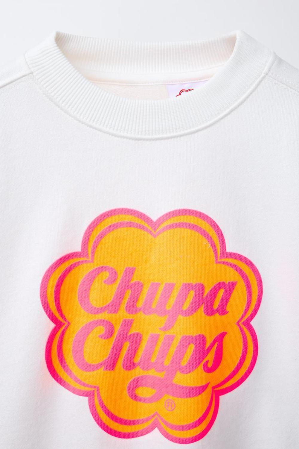 ZARA ТОЛСТОВКА С ПРИНТОМ CHUPA CHUPS®, ЖЕЛТОВАТО-БЕЛЫЙ