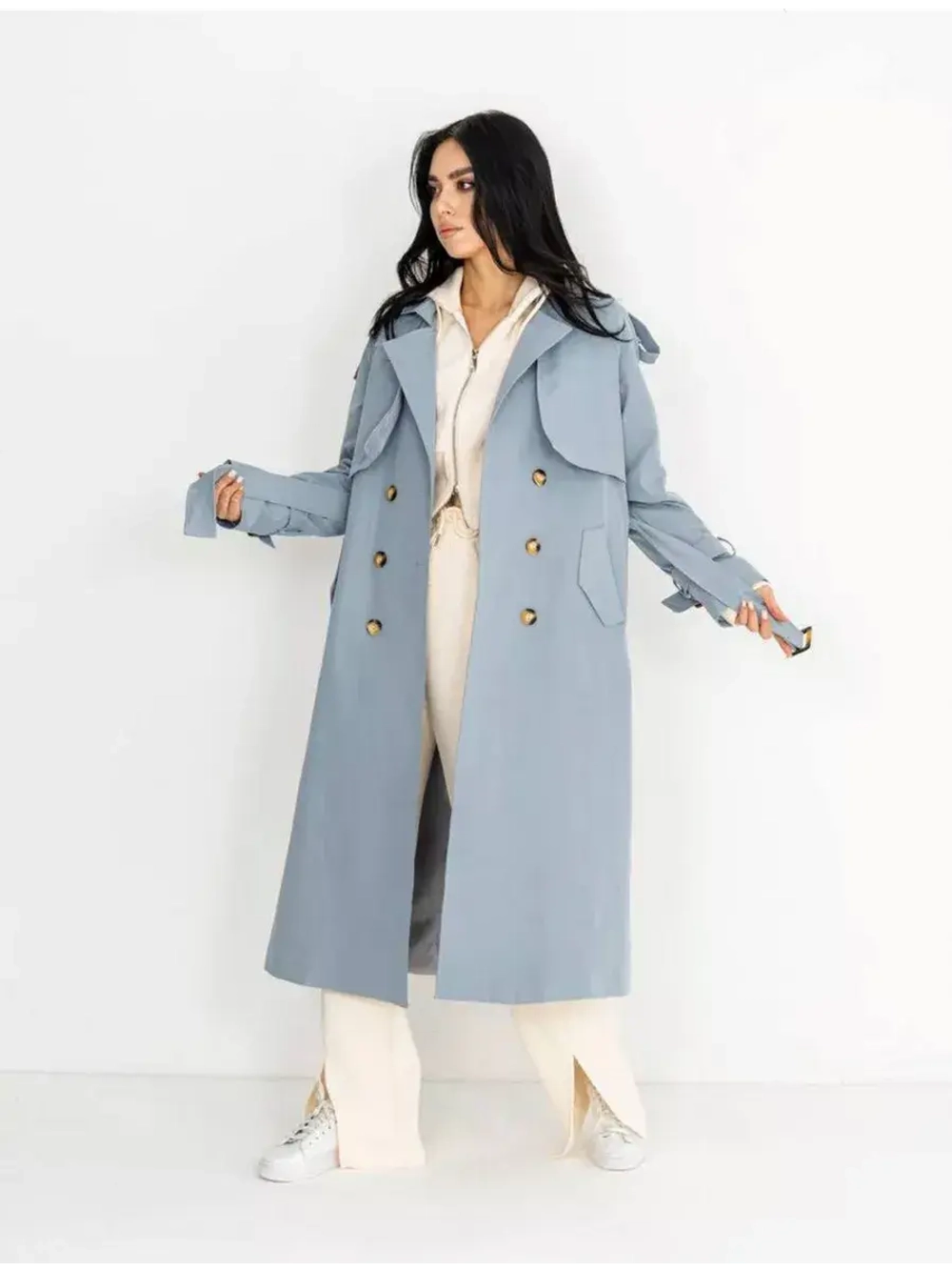 Тренч длинный оверсайз плащ