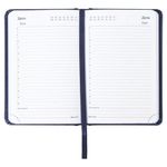 Ежедневник недатированный МАЛЫЙ ФОРМАТ А6 (100x150 мм) BRAUBERG "Profile", балакрон, 136 л., синий, 111691