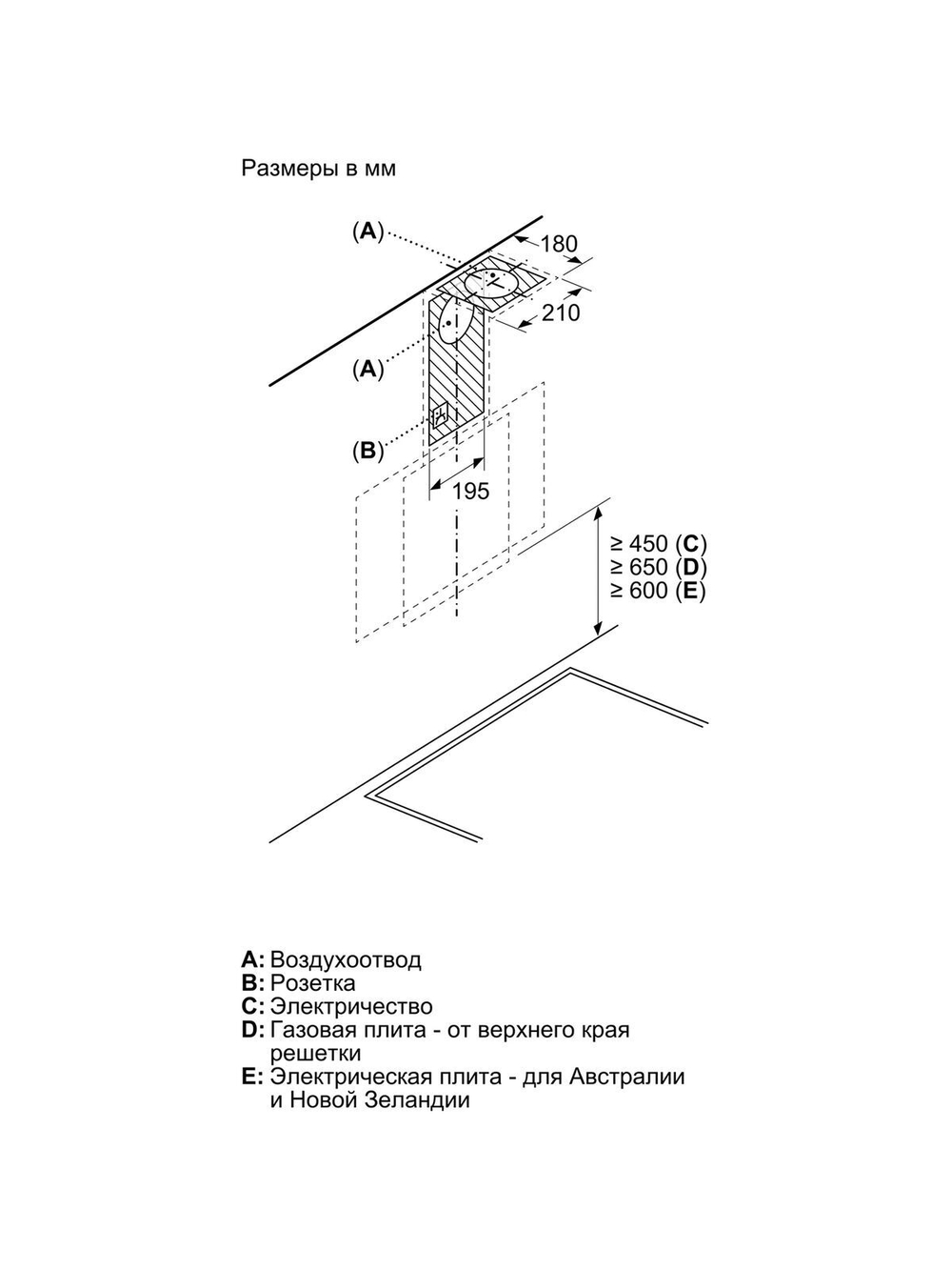 Вытяжка BOSCH DWK63PJ60T, отвод, циркуляция, светодиодное освещение, 67 дБ, чёрная