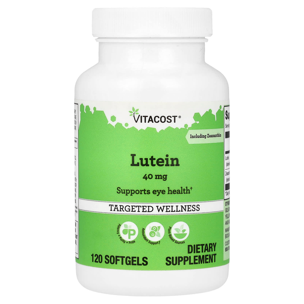 Vitacost, лютеин с зеаксантином, 120 капсул