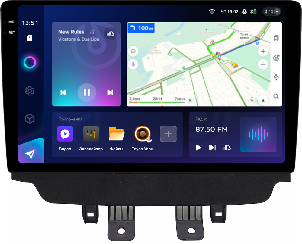 Магнитола для Mazda CX-3 2014-2023 (монохром) - Teyes CC3-2K монитор 10.36" 2K QLED на Android 10, ТОП процессор, CarPlay, 4G SIM-слот