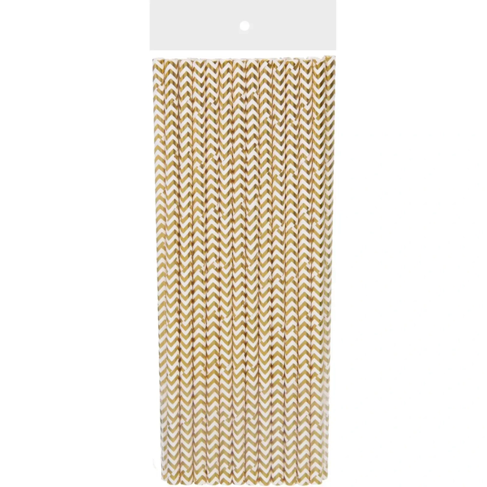 Трубочка для коктейля «Зигзаг» 19,5 см d-6 мм (набор 25 шт), Золото