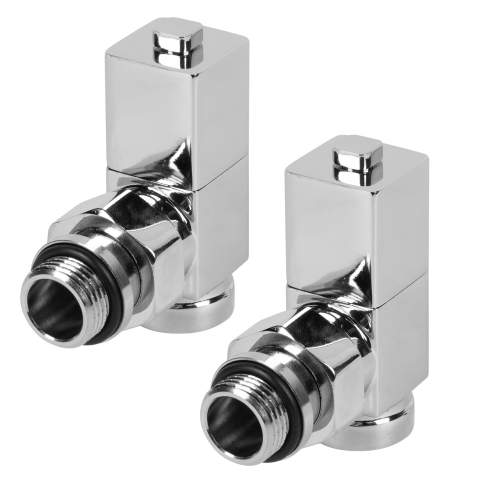 Набор дизайн-вентилей CUBE, угловой (хром) 1/2quot;