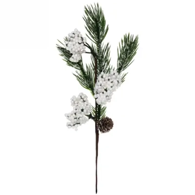 Ветка хвойная «Снежный ягоды», 33 см