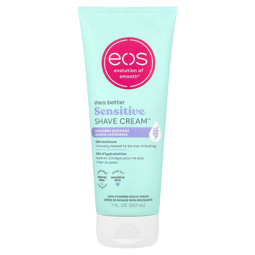 EOS, Shea Better ™, крем для чувствительного бритья ™, коллоидная овсянка, 207 мл (7 жидк. Унций)