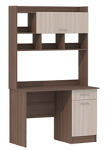 Стол компьютерный с ящиками Дуб Сонома/Белый Глянец, ПСК-2, 111,8х57х188,2 см Памир