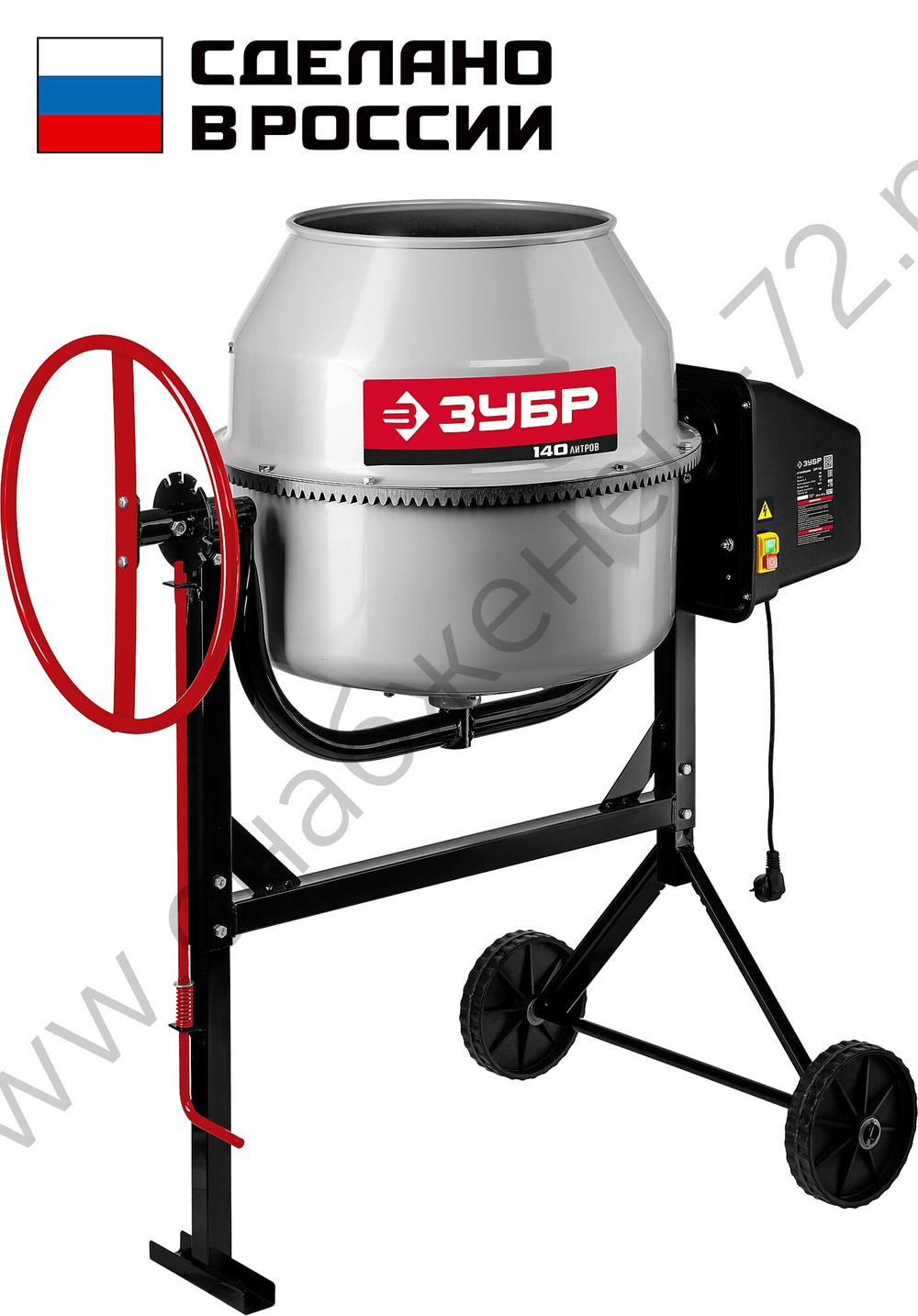 ЗУБР 140 л, 550 Вт, бетоносмеситель с чугунным венцом (БМЧ-140)