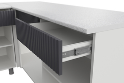 Кухонный гарнитур София 3м, Белый, Бланж, Графит матовый, Антарес