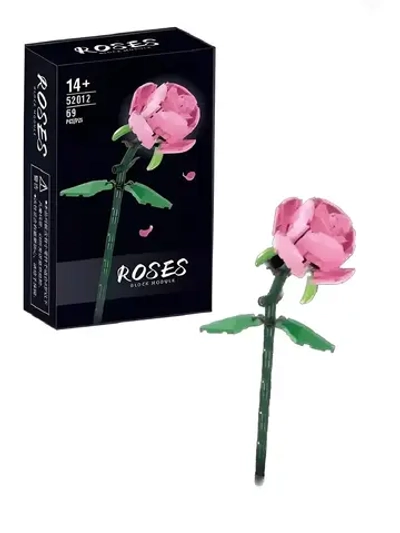 Конструктор цветы Розовая Роза 69 деталей 52012