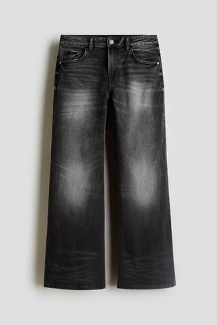 H&M Джинсы Baggy Fit Bootcut, черный