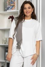 Блуза Малина (белая) Б13938-1М LT Collection