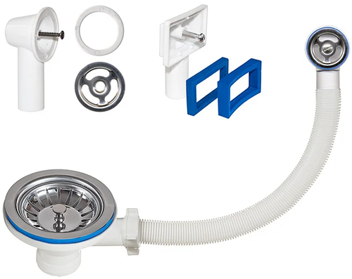 Выпуск 3 1/2 с нерж чашкой 114мм с переливом Б-4507-1 Орио