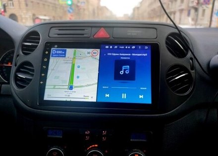 Магнитола для Volkswagen Tiguan 1 2007-2016, Golf Plus (рамка 9 чёрная, любая кнопка) - Teyes SPRO+ Android 10, ТОП процессор, 4-32, SIM-слот