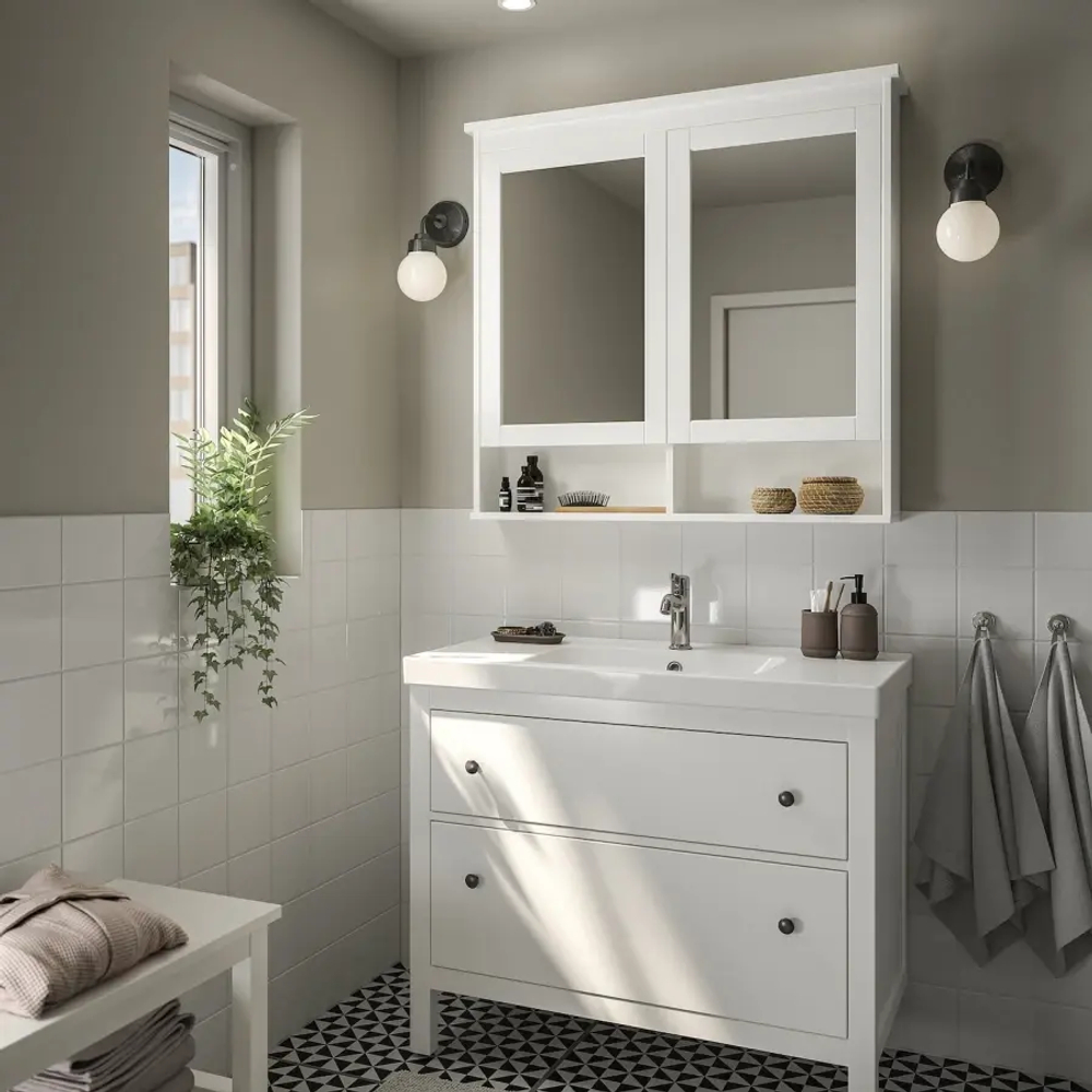 Тумба для ванной - HEMNES / ORRSJÖN /ORRSJОN  IKEA/ ХЕМНЕС/ОРРСЬЕН ИКЕА, 102х49х89 см, белый