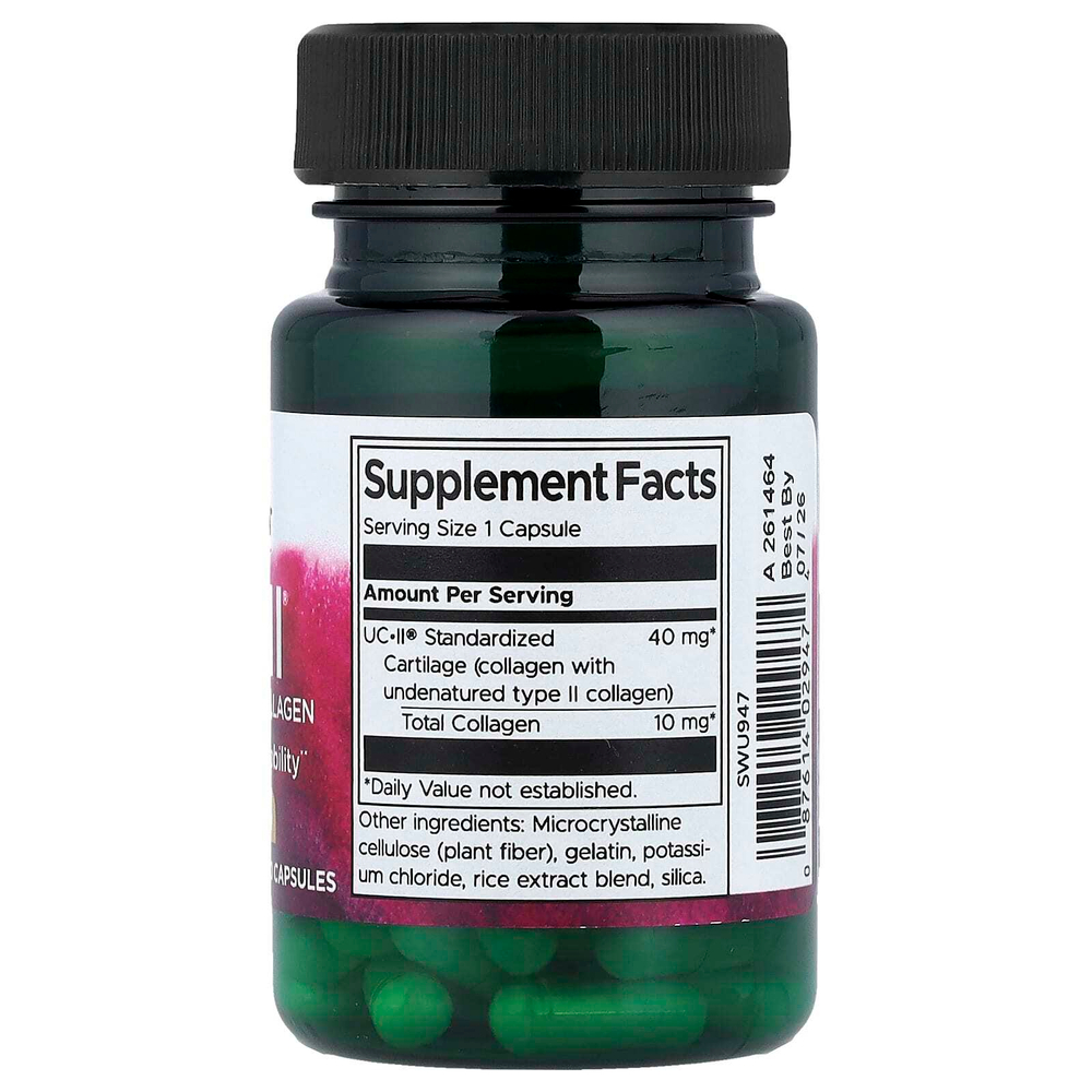 Swanson, UC-II®, стандартизованный коллаген, 40 мг, 60 капсул