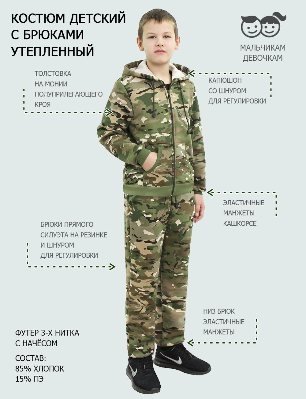 Костюм детский Сталкер тк.Футер с начёсом цв.Мультикам