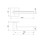 Ручка раздельная K.ARC.Q52.BLADE SSC-16 сатинированный хром