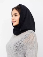 Капор зимний вязаный капюшон на флисе