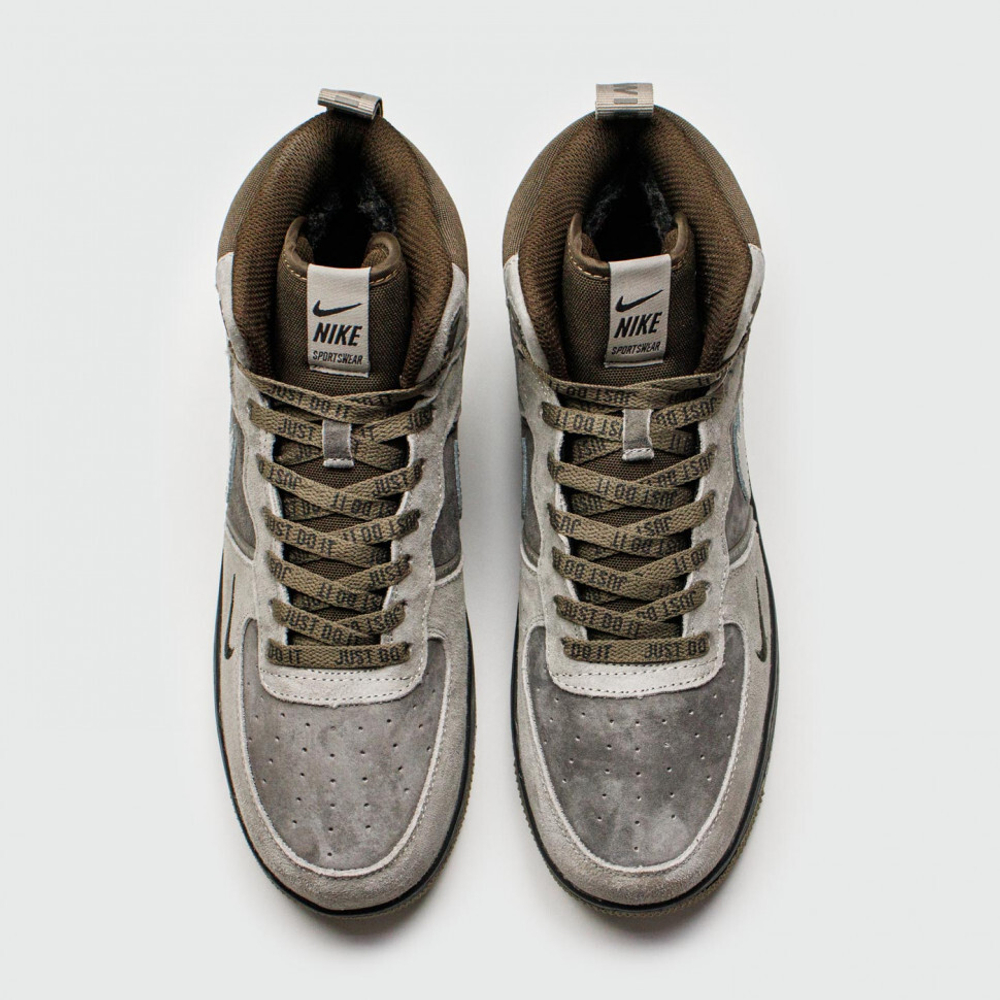 кроссовки Nike Air Force 1 Mid Light Grey / Black Ftwr. Winter