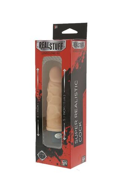 Реалистичный вибратор с венками REALSTUFF 5INCH VIBRATOR - 13 см. (Цвет: телесный)