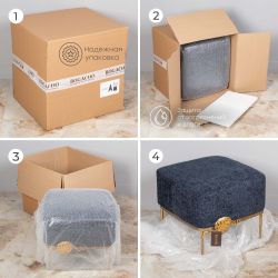 Банкетка Monstera Deliciosa (Монстера) Квадро Бежевый Амбер