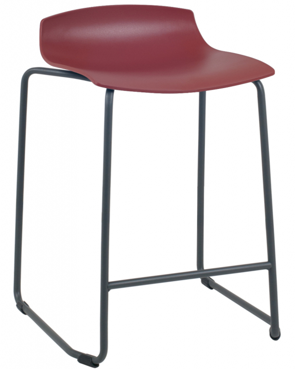 Табурет пластиковый полубарный Papatya X-Treme Sled Pro, антрацит, кирпично-красный