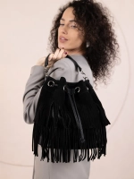 Cумка через плечо средняя замшевая мешок