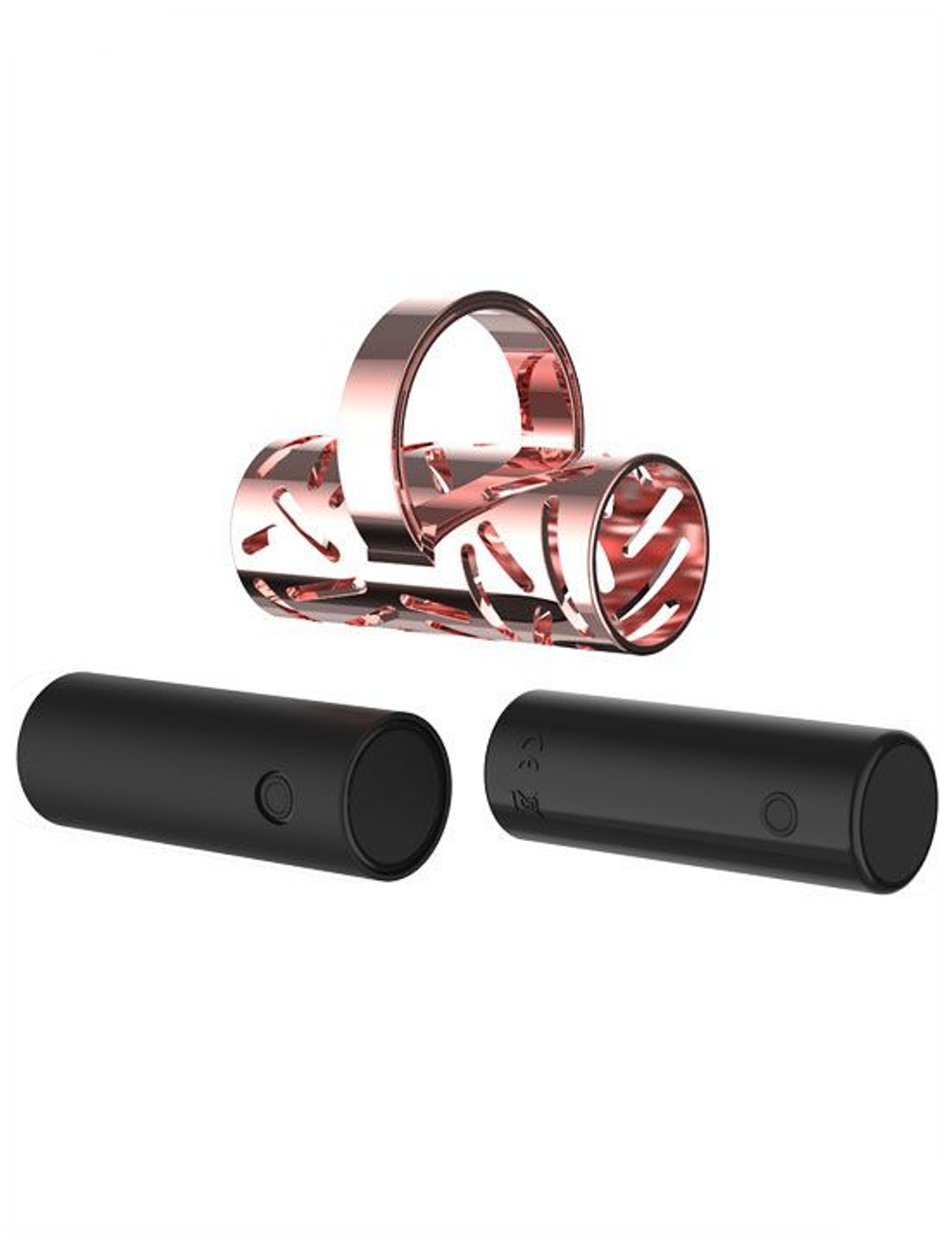 Черная вибропулька на палец Gold Finger в металлическом корпусе (Цвет: черный)