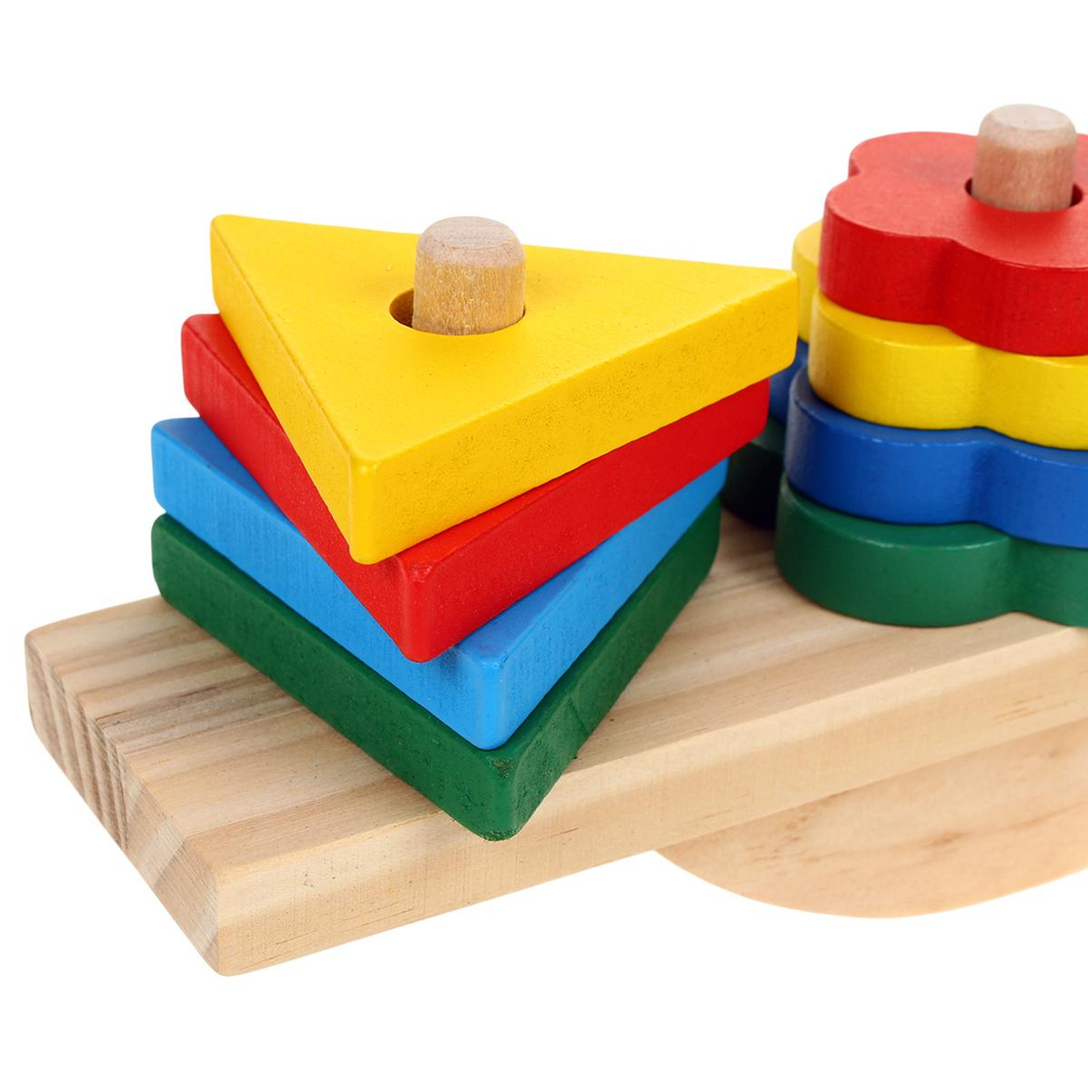 Развивающая игрушка деревянная Сортер на гвоздиках 3 элемента, коробка C-41684