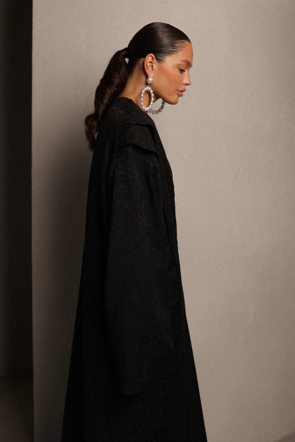 Платье макси из жаккарда