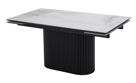 Стол М-City DISAUR Ария 160 Pandora Light, керамика, Черный каркас