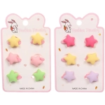 Резинки для волос детские 6шт «БАМБИ БУМ Маттэ», Звёздочки, микс 6 цветов, d-2.см/12*7.5см