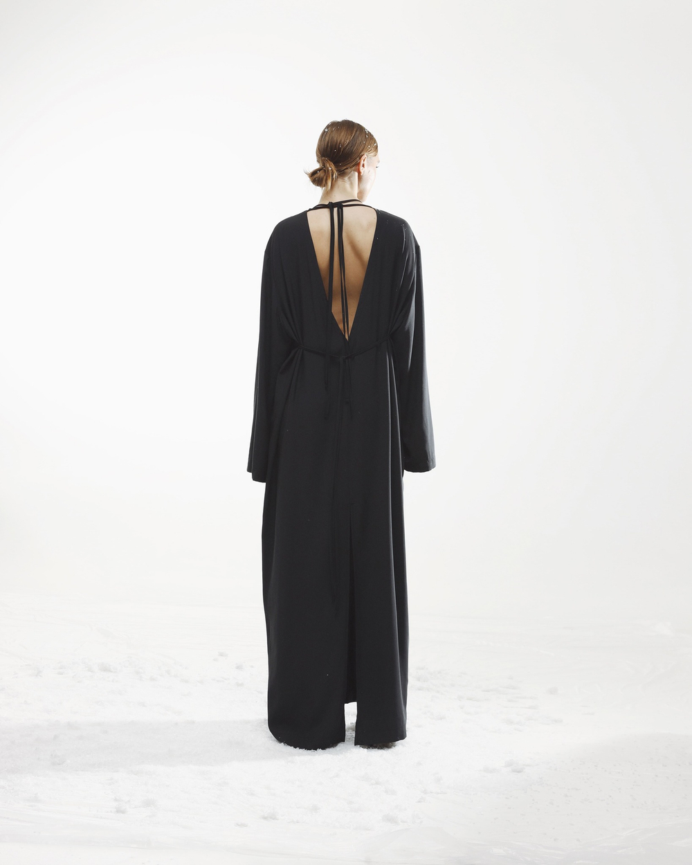 Платье со съемным лифом-бра черный