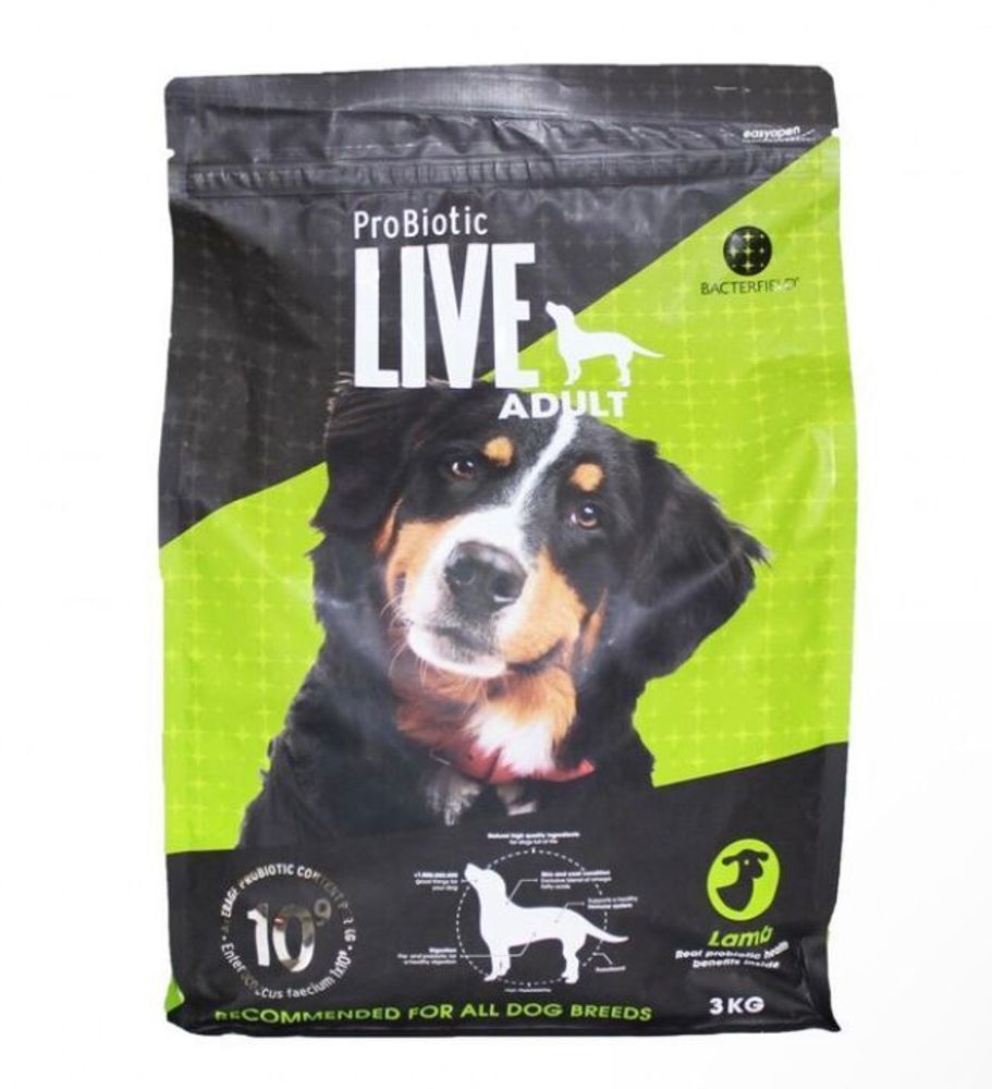 Сухой корм Probiotic Live для собак ягненок 3 кг